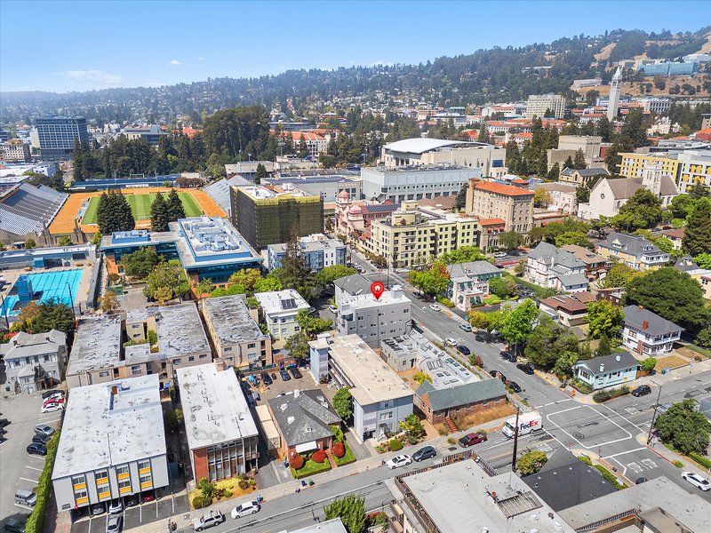 The property against the campus blocks