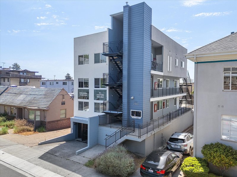 The building from above the street corner